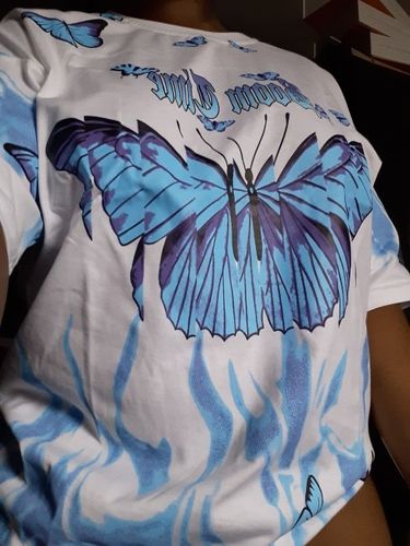 Customer photo review of Harajuku Style Blue Butterflies Tee