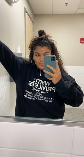 Customer photo review of White Privilege Hoodie