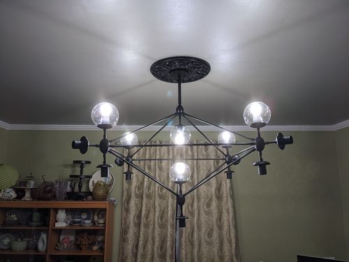 Customer photo review of Modern Globe Glass Chandelier Light