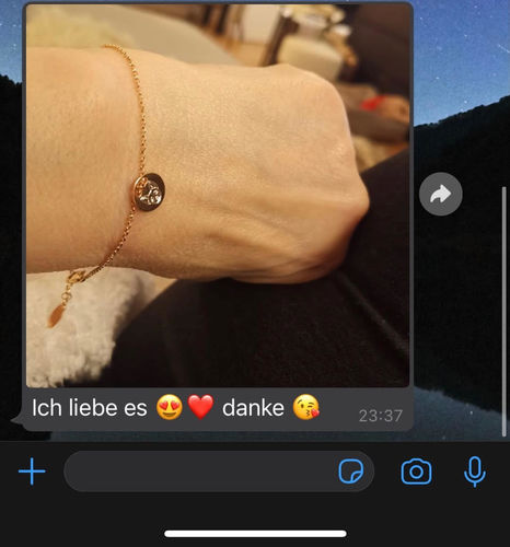 Customer photo review of Rosé Gold Dipped Lineart Love Armkette