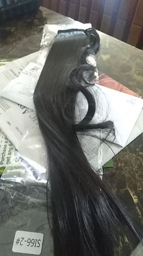 Customer photo review of Full Shine Clip in Extensions 100% Remy Human Hair 7 Pieces Off Black (#1B)
