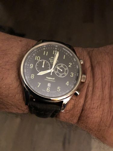Customer photo review of R6753 - Our Spitfire R6753 Tribute - Stainless Steel, Polished Finish, Black Leather Band