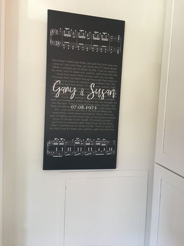 Customer photo review of Custom Couple Music Premium Canvas - Ready to Hang