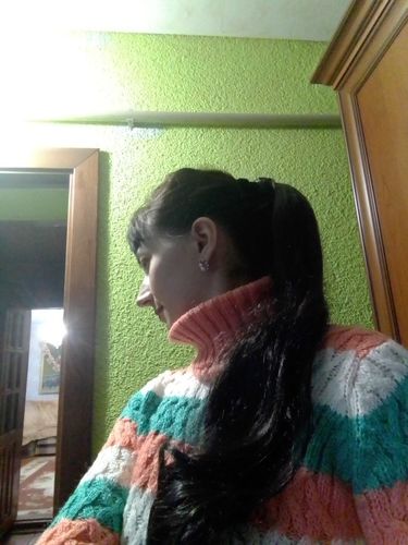 Customer photo review of Full Shine Clip in Extensions 100% Remy Human Hair 7 Pieces Off Black (#1B)