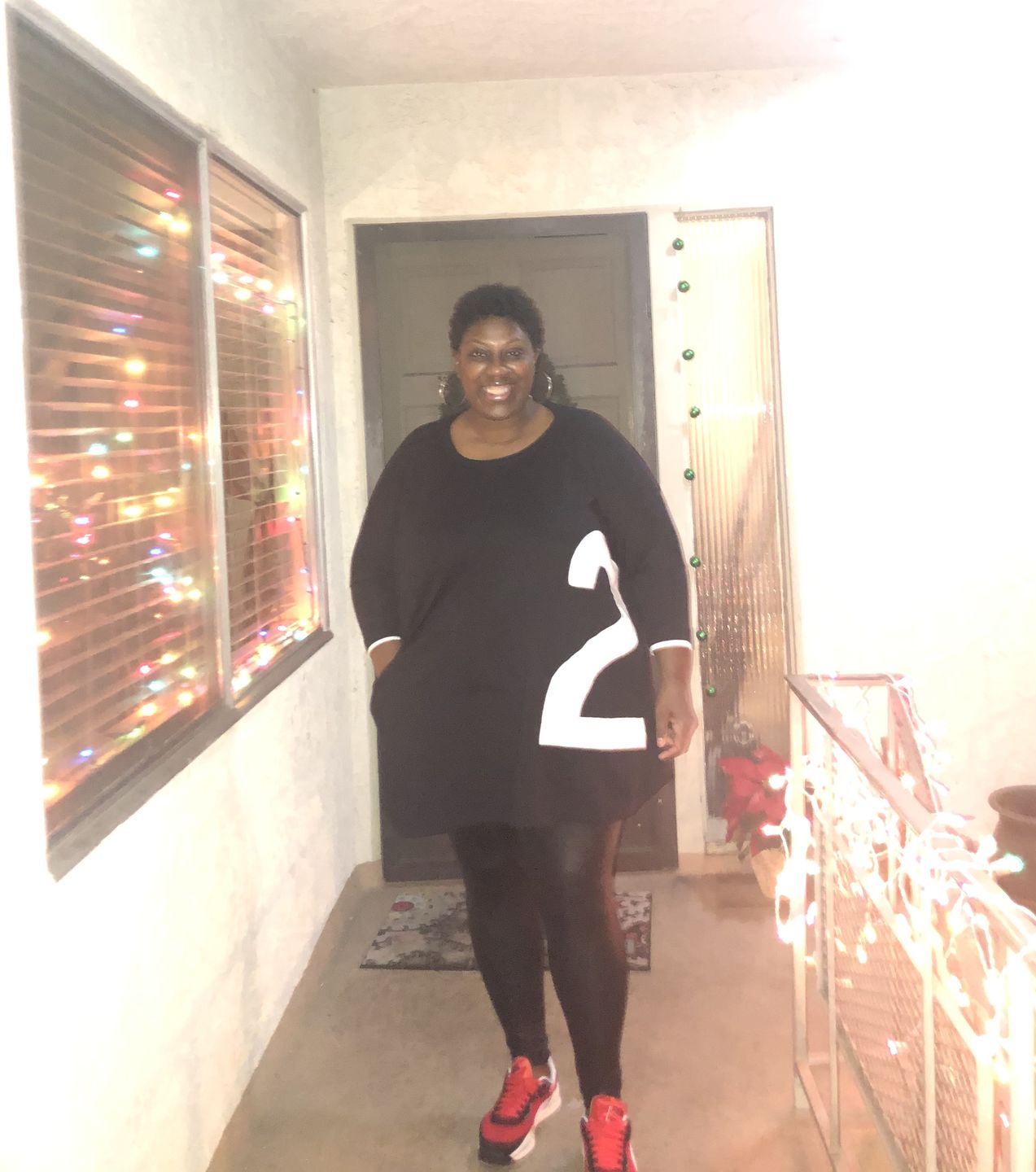 Customer photo review of Black Maxi Loose Tunic Dress