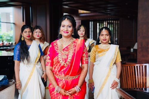 Customer photo review of Deep Pink Woven Kanjivaram Saree - Special Wedding Edition