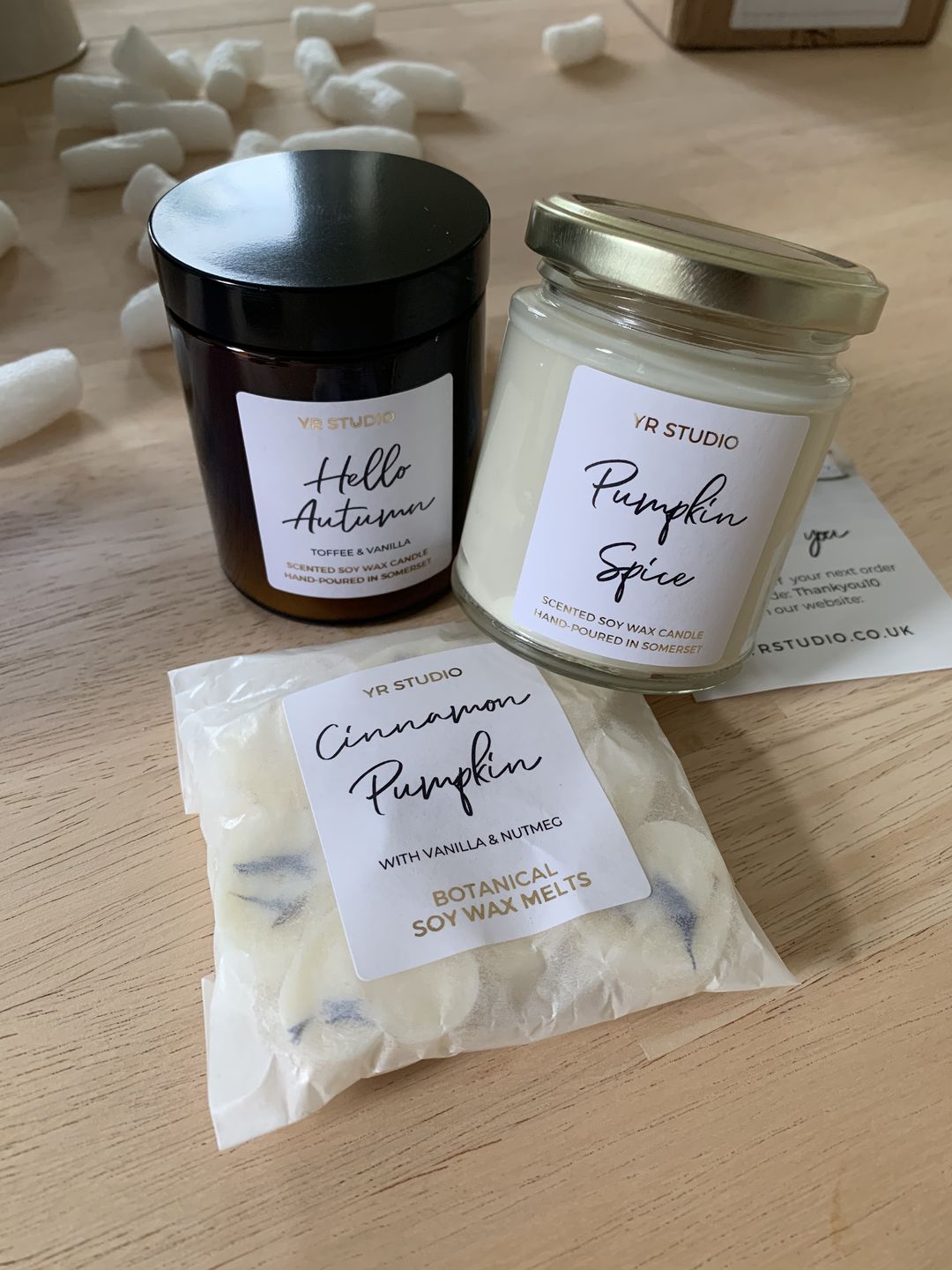 Customer photo review of Pumpkin Spice Soy Candle in Amber Jar