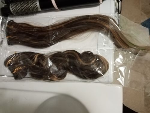 Customer photo review of Full Shine Clip in Extensions 100% Remy Human Hair 7 Pieces Jet Black (#1)