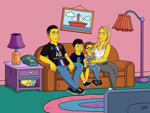 Customer photo review of Caricature cartoon dessinée à la main: en mode jaune