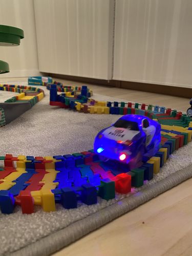 Customer photo review of Flexi trax blå polisbil