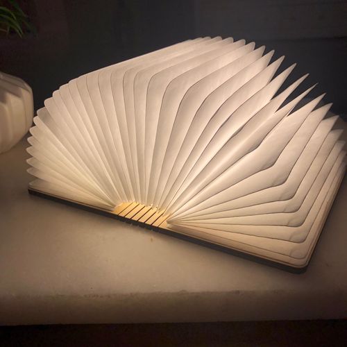 Customer photo review of MONODEAL Wooden Folding Book Lamp Warm Light 40% Off