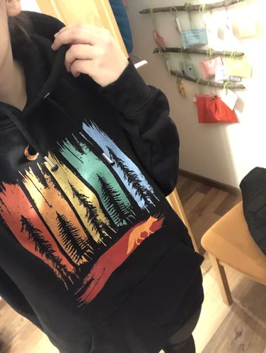 Customer photo review of FUCHS IM WALD BUNT - Bio Unisex Hoodie (PREMIUM)