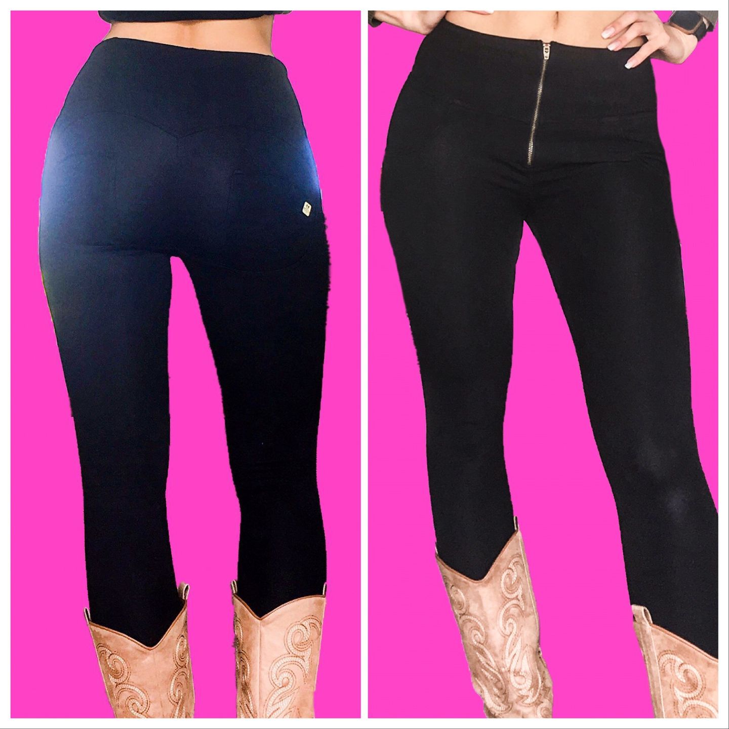 Customer photo review of High waist Butt lifting Jeggings - Black