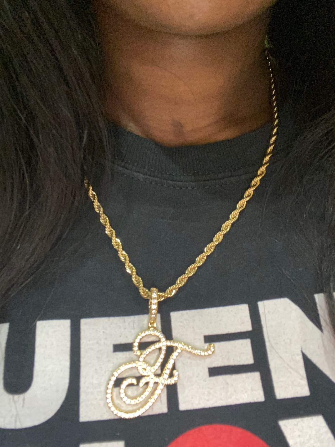 Customer photo review of MUSE CZ INITIAL NECKLACE