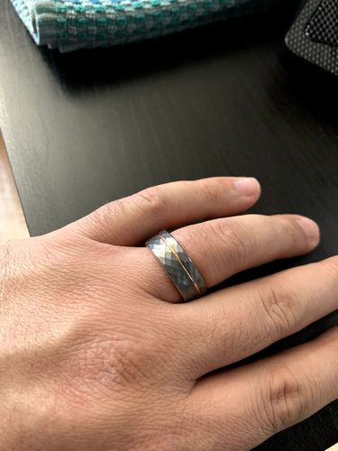 Customer photo review of Hammered Rose Gold Tungsten