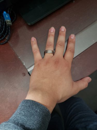 Customer photo review of Hammered Rose Gold Tungsten
