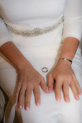 Customer photo review of Hammered Titanium & Rose Gold
