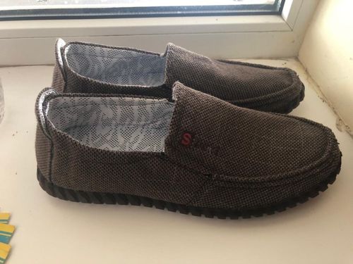 Customer photo review of Denim Canvas Casual Loafers