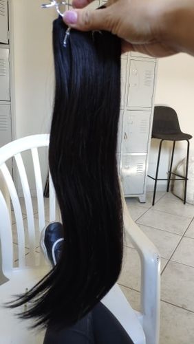 Customer photo review of Full Shine Sew In Hair Weft Bundles 100% Remy Human Hair Jet Black (#1)