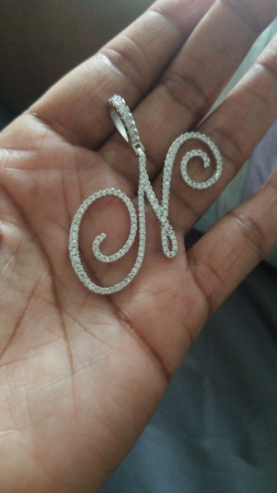 Customer photo review of MUSE CZ INITIAL NECKLACE