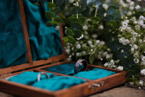 Customer photo review of Hammered Titanium and Ironwood