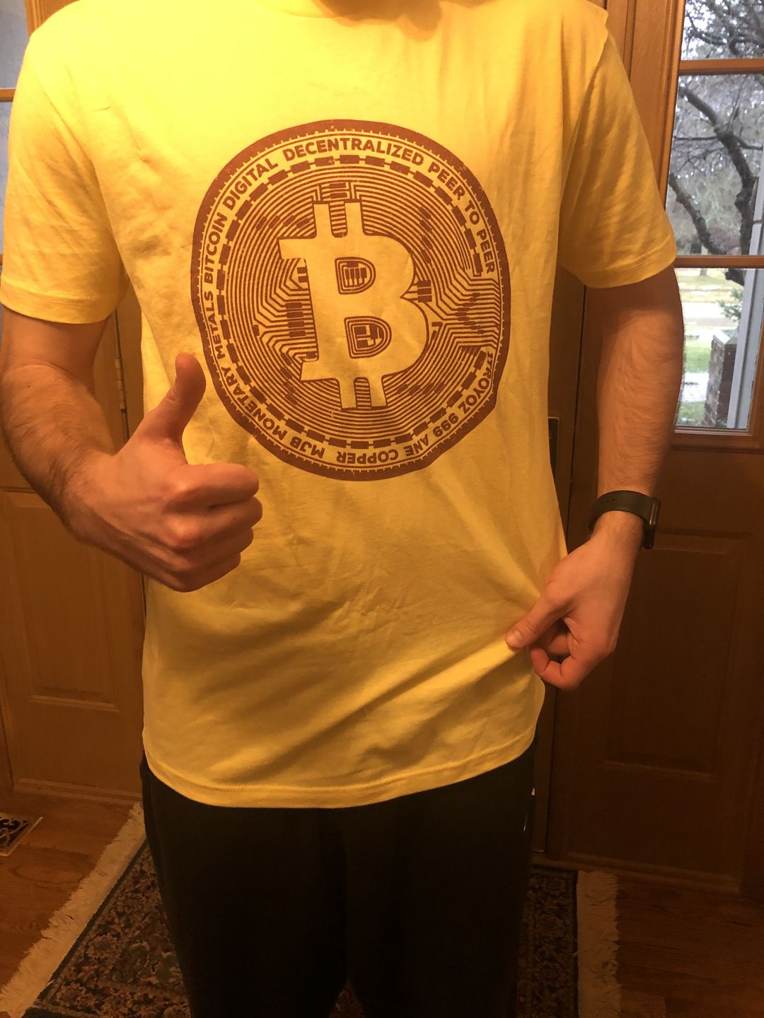 Customer photo review of Bitcoin Coin T-Shirt