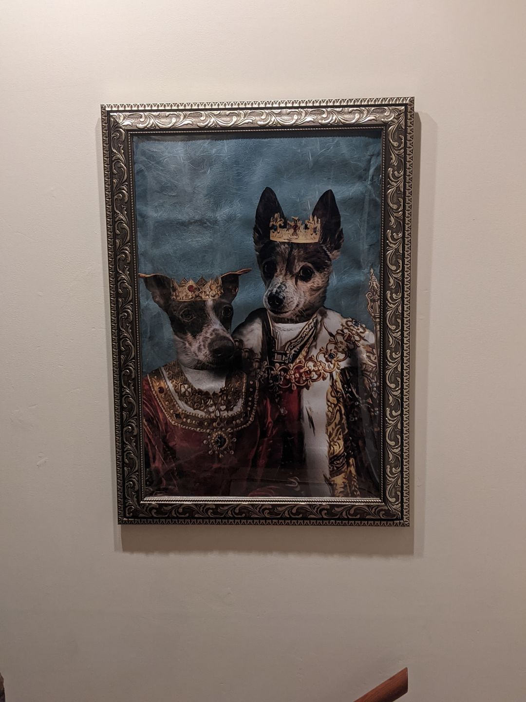 Customer photo review of Royal King and Queen Custom Pet Portrait