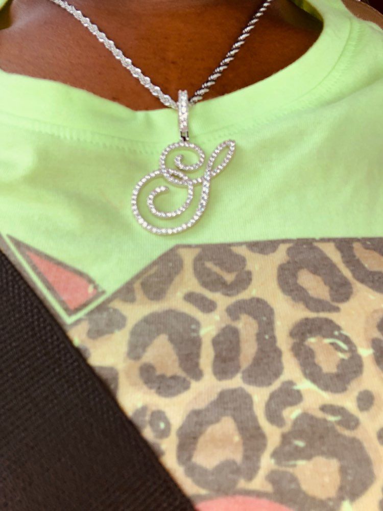 Customer photo review of MUSE CZ INITIAL NECKLACE