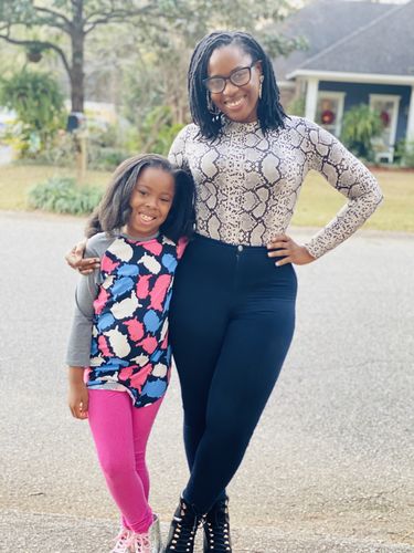 Customer photo review of Snakeskin Print L/S Bodysuit (Black)