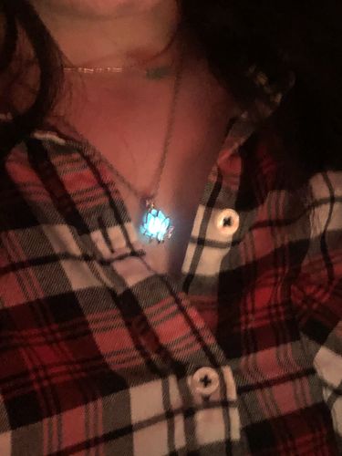 Customer photo review of Glow in the Dark Lotus Necklace
