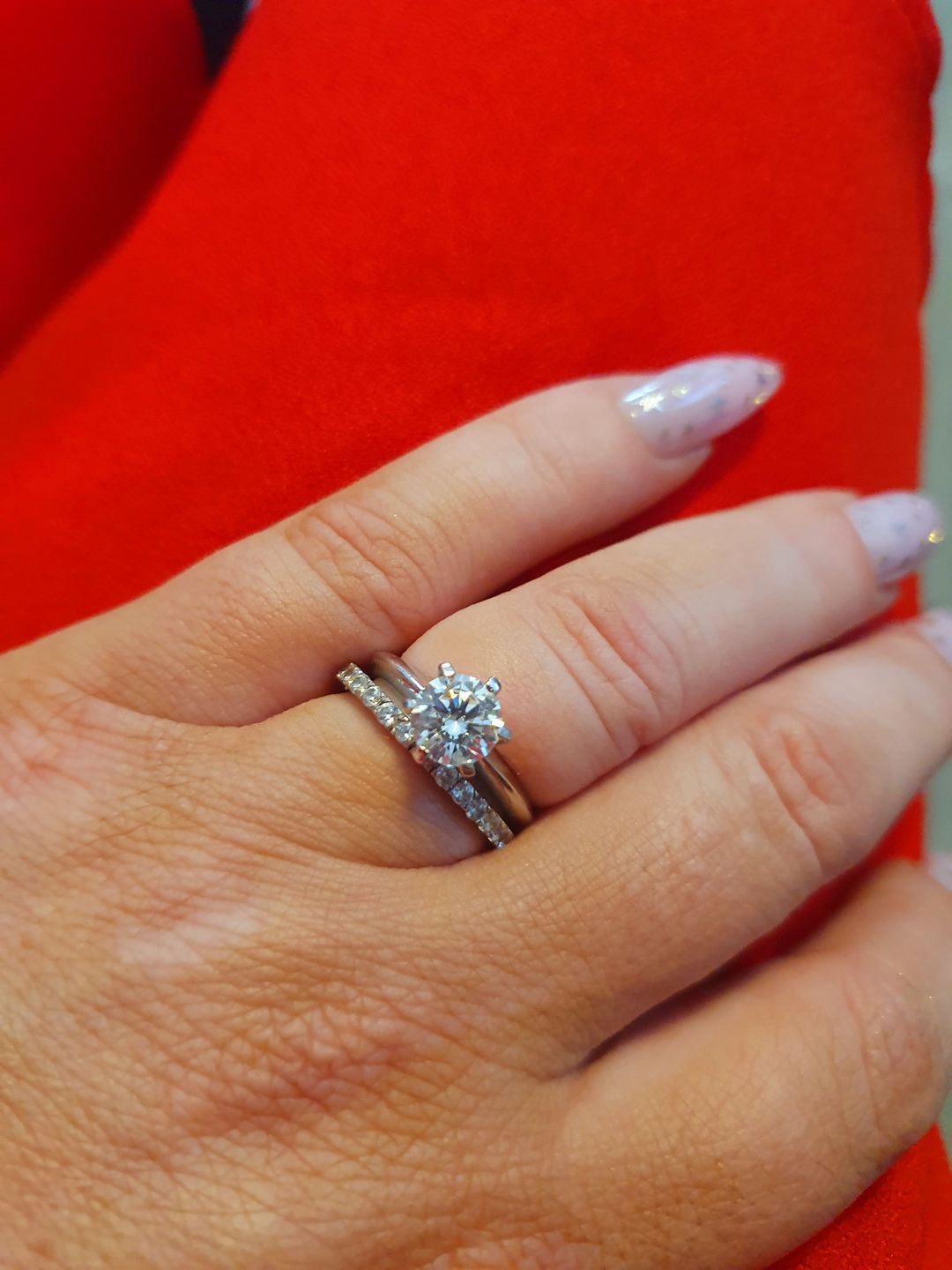 Customer photo review of Six Prong Solitaire CVD Diamond Ring