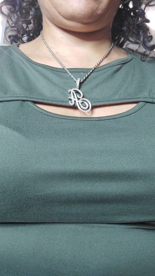 Customer photo review of MUSE CZ INITIAL NECKLACE