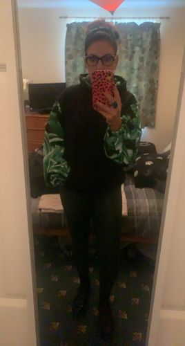 Customer photo review of Midnight Black Midnight Palm Hoodie