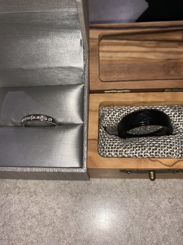 Customer photo review of Hammered Tungsten with Bevels