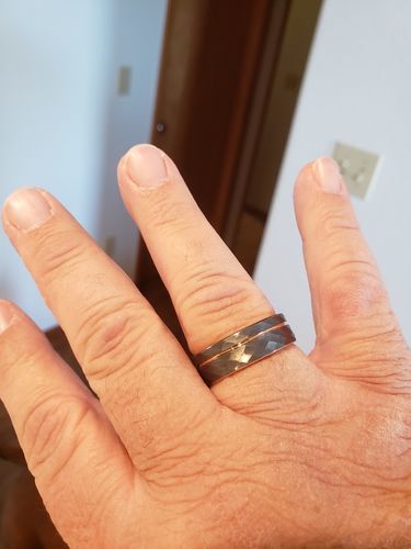 Customer photo review of Hammered Rose Gold Tungsten
