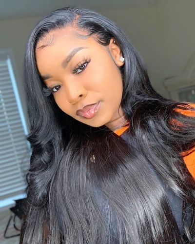 Customer photo review of Full Shine Sew In Hair Weft Bundles 100% Remy Human Hair Jet Black (#1)