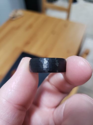Customer photo review of Hammered Black Tungsten