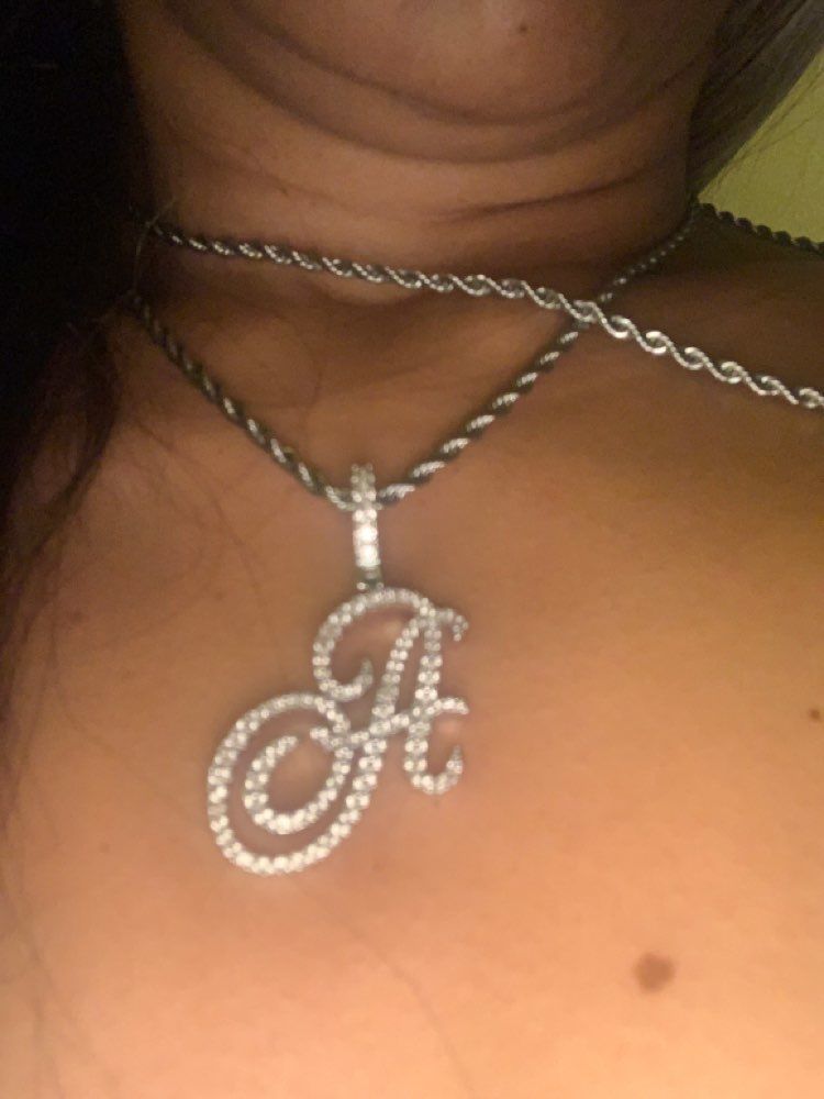 Customer photo review of MUSE CZ INITIAL NECKLACE