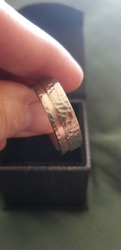 Customer photo review of Hammered Titanium & Rose Gold