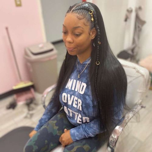 Customer photo review of Full Shine Sew In Hair Weft Bundles 100% Remy Human Hair Jet Black (#1)