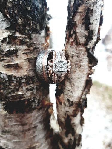 Customer photo review of Hammered Titanium & Rose Gold