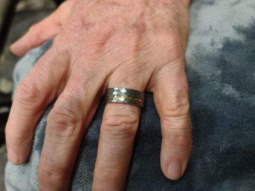 Customer photo review of Hammered Rose Gold Tungsten