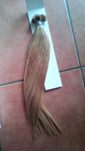 Customer photo review of Full Shine U-Tip (Nail Tip) 100% Brazilian Keratin Human Remy Hair Extensions Highlight Color (#18P613)