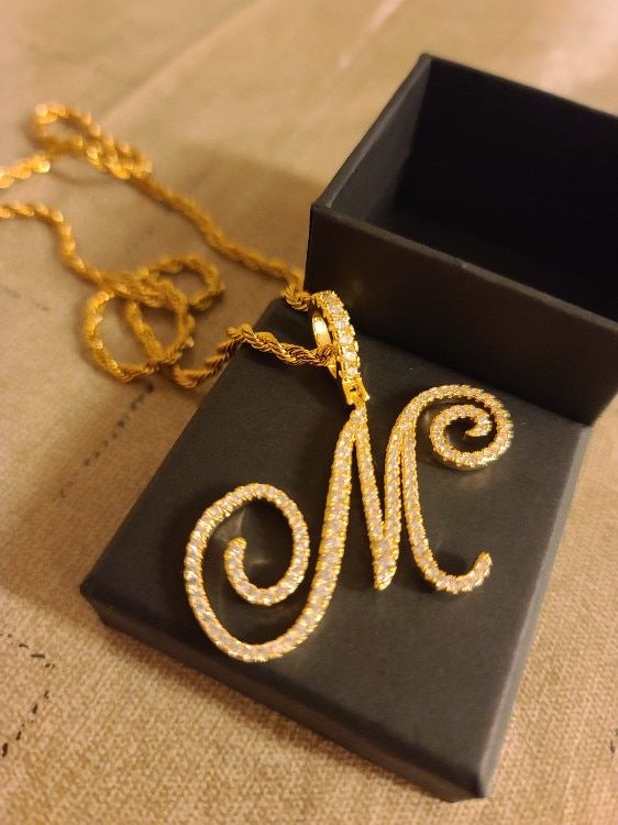 Customer photo review of MUSE CZ INITIAL NECKLACE
