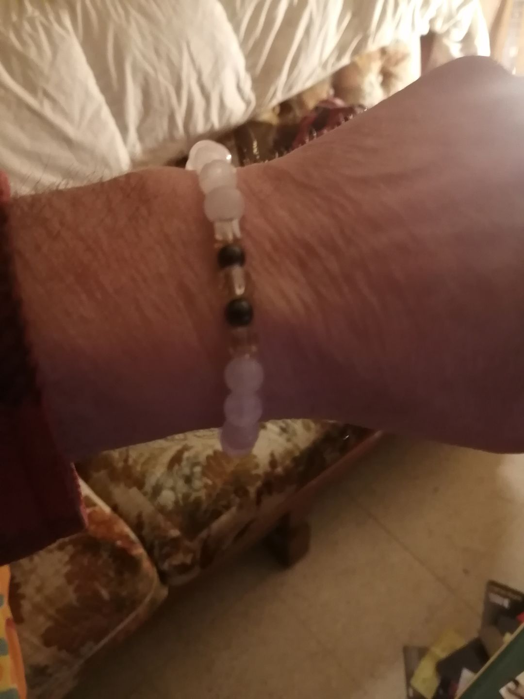 Customer photo review of Natural White Chalcedony Positivity Bracelet
