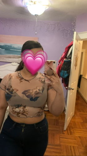 Customer photo review of Renaissance Angel Mesh Crop Top