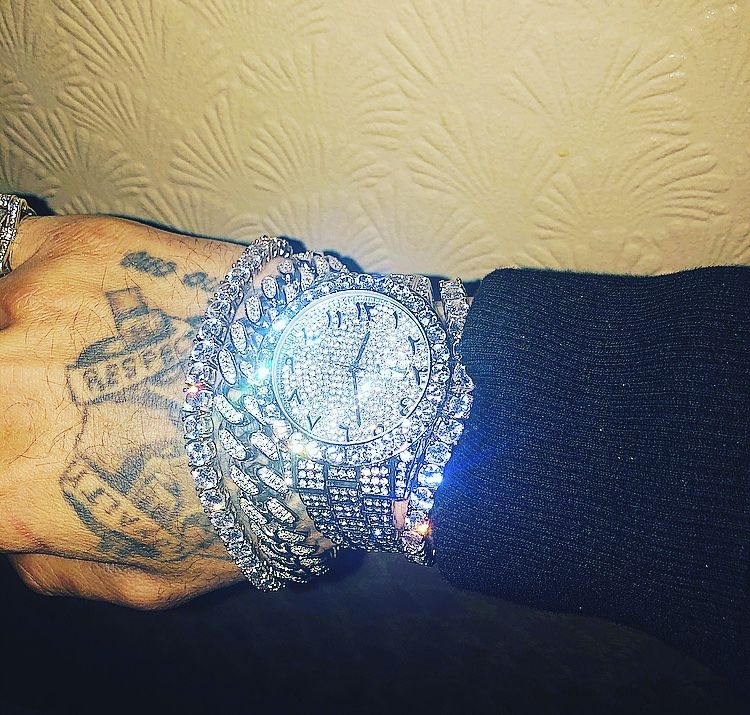 Customer photo review of Arabic Dial Diamond Simulant Watch - Silver