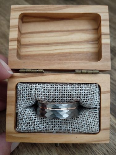 Customer photo review of Hammered Rose Gold Tungsten