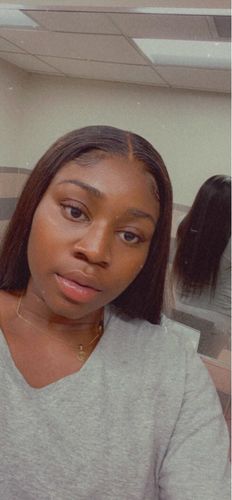 Customer photo review of Full Shine Sew In Hair Weft Bundles 100% Remy Human Hair Jet Black (#1)