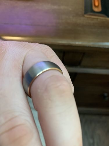 Customer photo review of Domed Gray & Rose Gold Band